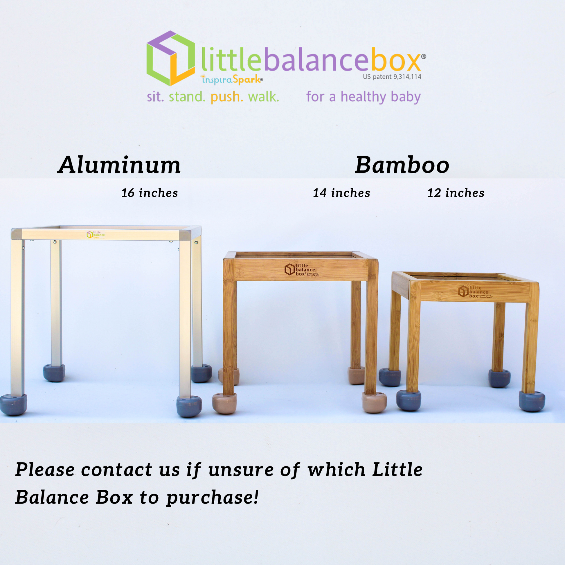 Little Balance Box® Aluminum 16" – Non-toxic Montessori Walker