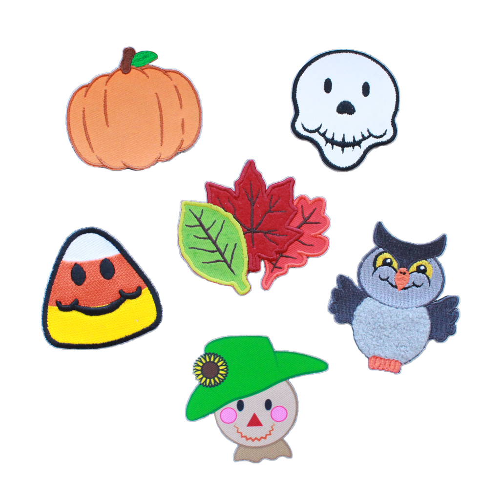 Fall hat patches with Halloween removable designs for hats