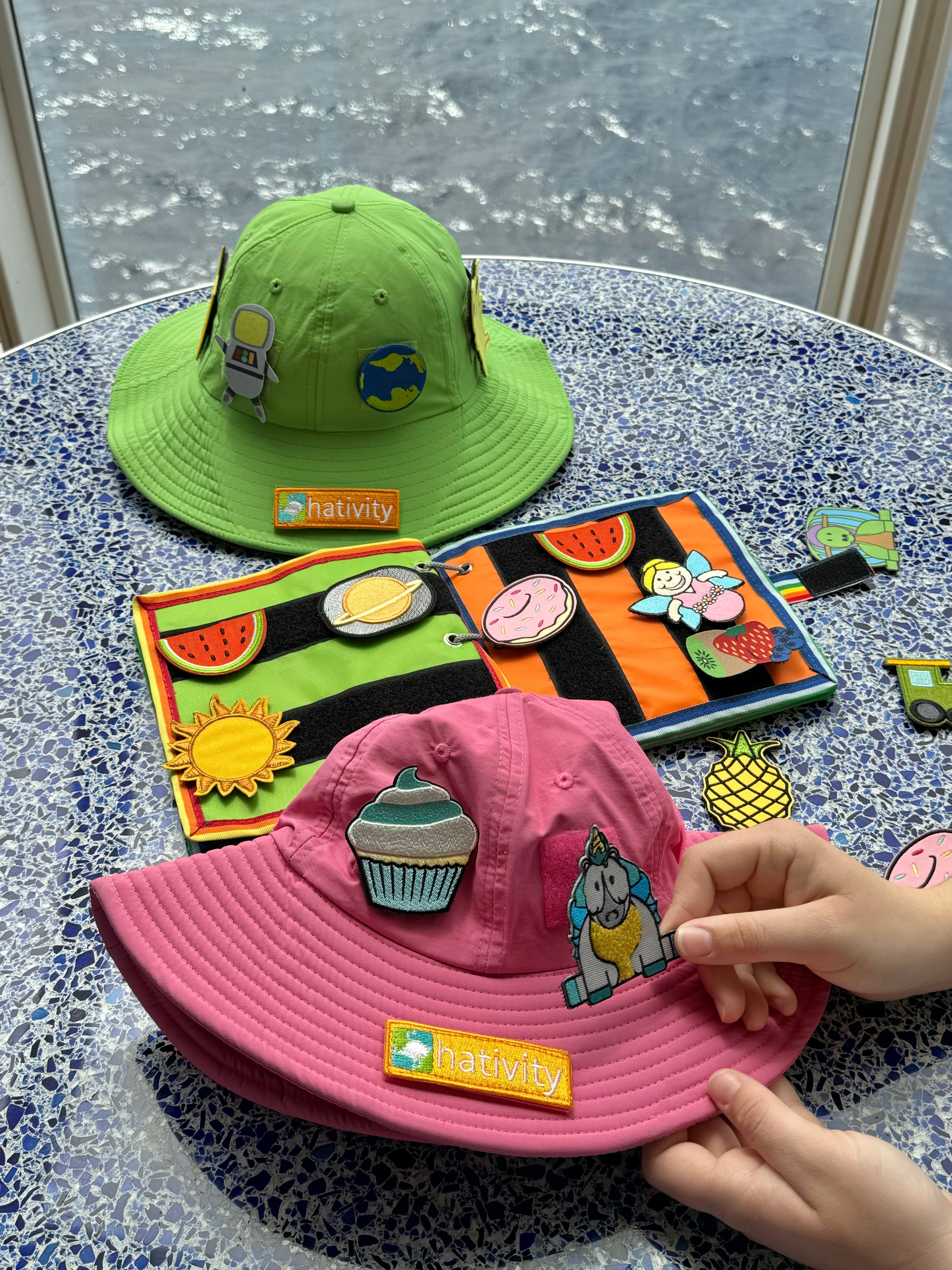 Hativity® Sun Cap – Kids sun hat with patches for sun protection