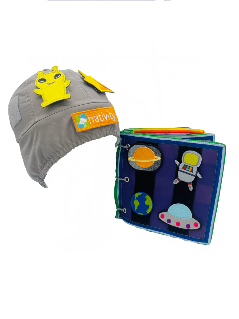 Hativity space patches with astronaut patches for hats