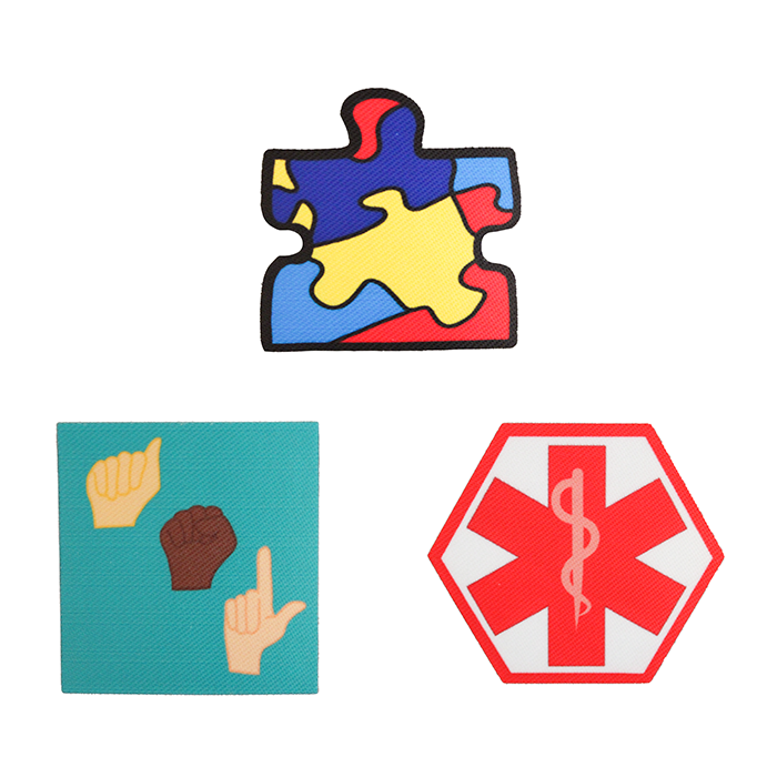 Autism awareness patches and medical symbol patches set