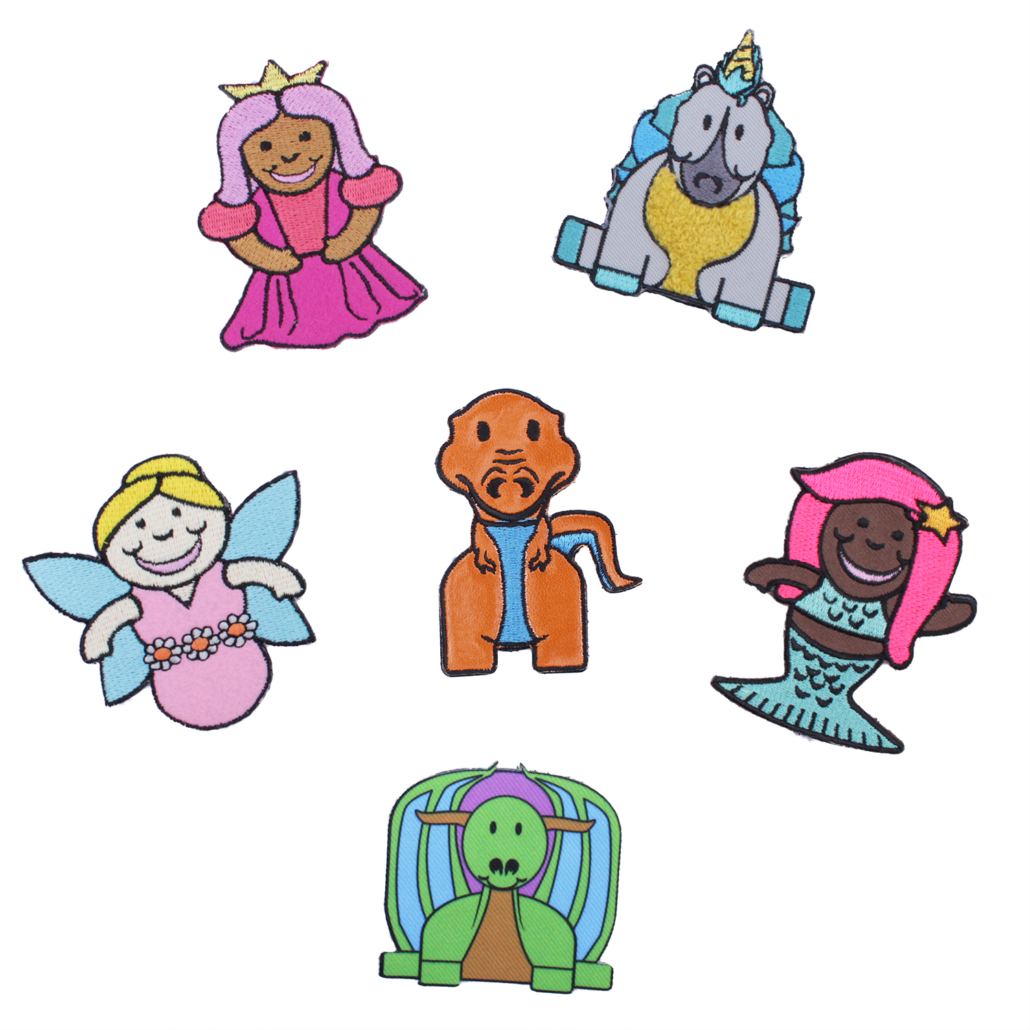 Fantasy patches for kids with removable hat patches set