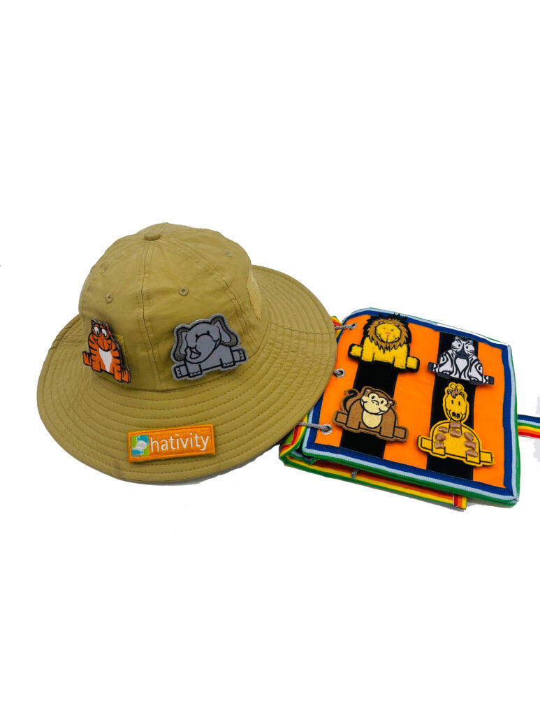 Safari patches for hats featuring vibrant animal designs