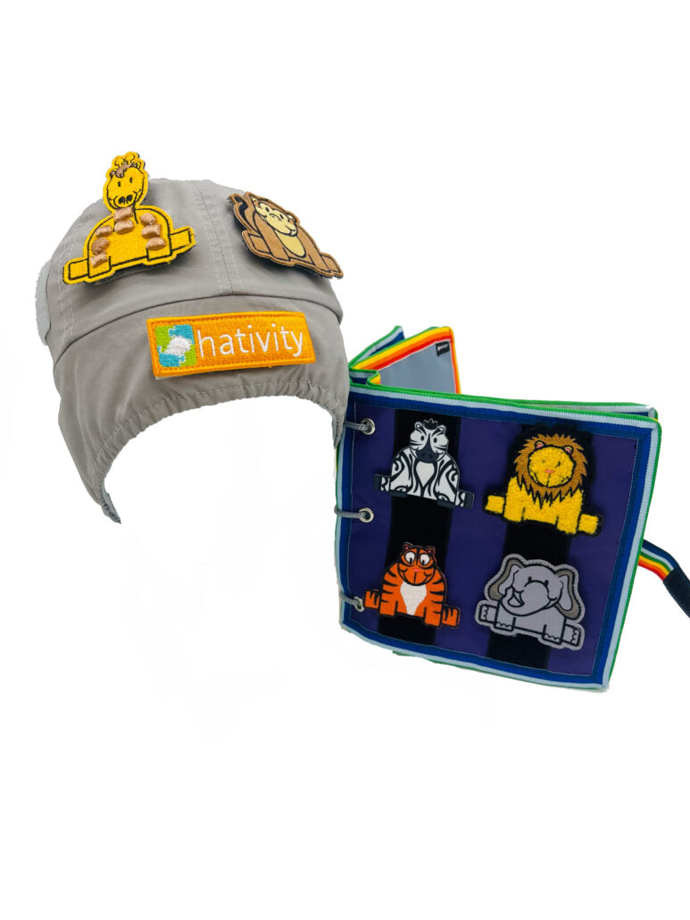 Safari patches for hats featuring vibrant animal designs