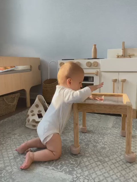 Non-toxic wooden baby walker for toddler development